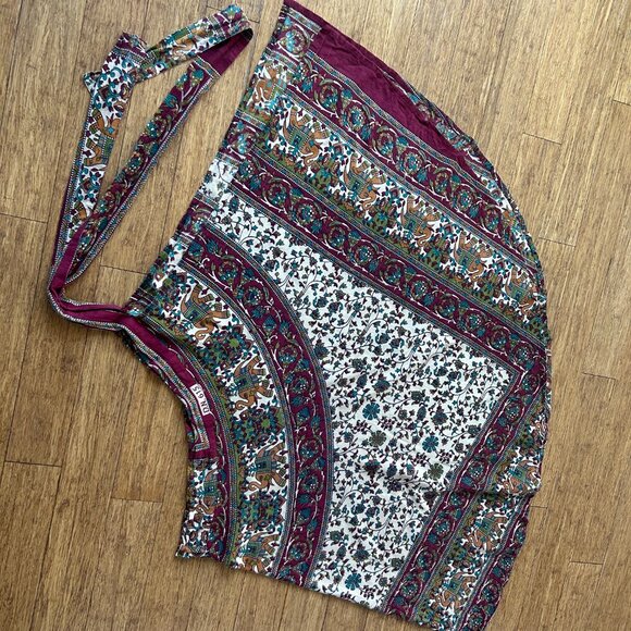 Boho Indian Wrap Skirt – Midi Length - Picture 2 of 2